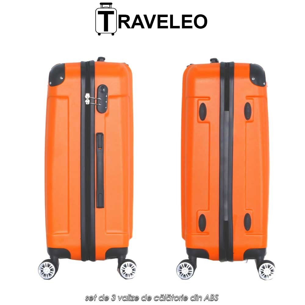 Traveleo ABS01OR - set de 3 valize de călătorie din ABS Traveleo ABS01OR - set de 3 valize de călătorie din ABS