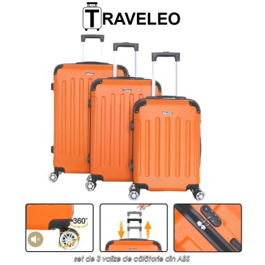 Traveleo ABS01OR - set de 3 valize de călătorie din ABS Traveleo ABS01OR - set de 3 valize de călătorie din ABS