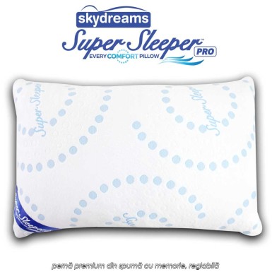 Skydreams Super Sleeper Pro - pernă premium din spumă cu memorie, reglabilă Skydreams Super Sleeper Pro - pernă premium din spumă cu memorie, reglabilă