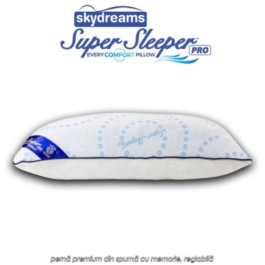 Skydreams Super Sleeper Pro - pernă premium din spumă cu memorie, reglabilă Skydreams Super Sleeper Pro - pernă premium din spumă cu memorie, reglabilă