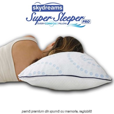 Skydreams Super Sleeper Pro - pernă premium din spumă cu memorie, reglabilă Skydreams Super Sleeper Pro - pernă premium din spumă cu memorie, reglabilă