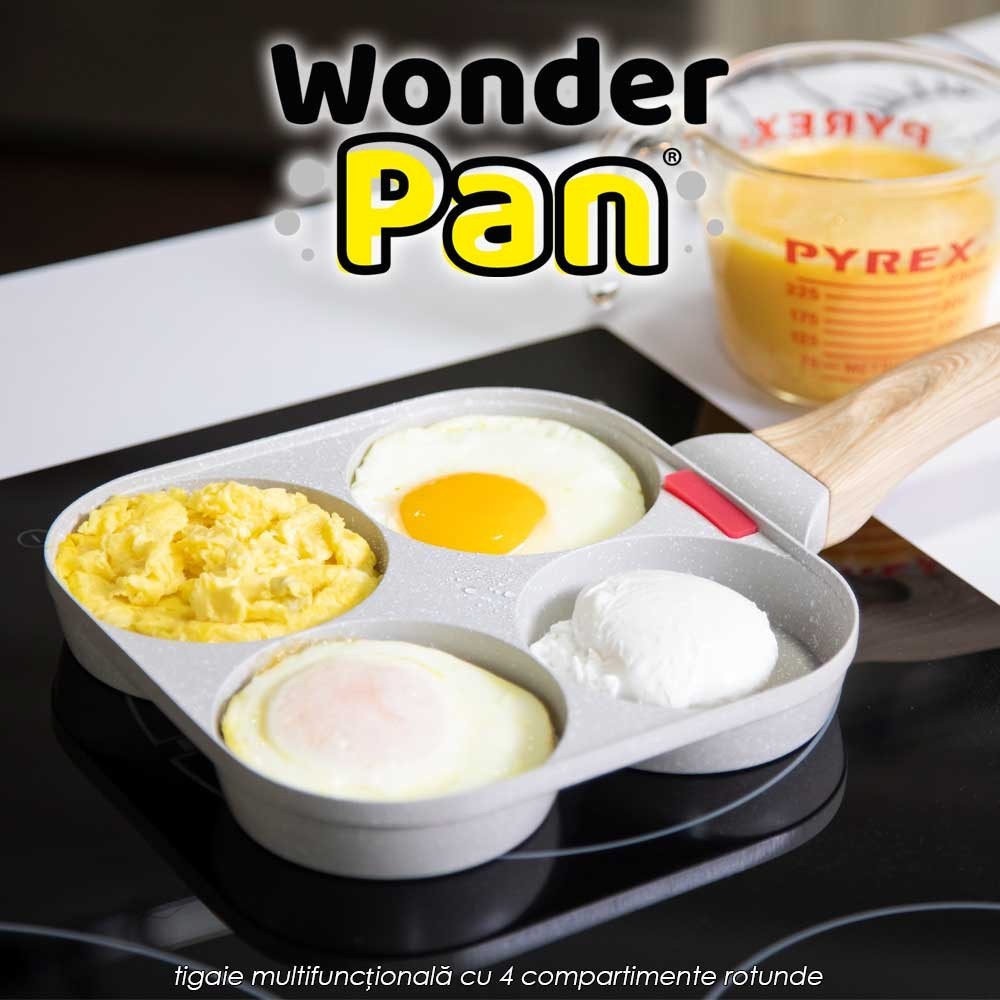 Wonder Pan - tigaie multifuncțională cu 4 compartimente rotunde