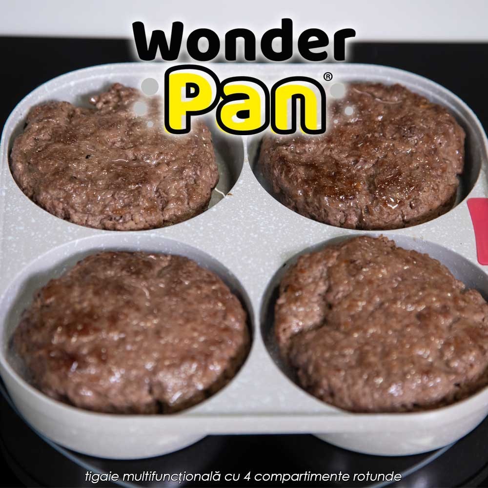 Wonder Pan - tigaie multifuncțională cu 4 compartimente rotunde
