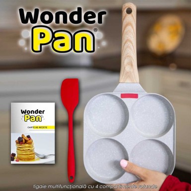 Wonder Pan - tigaie multifuncțională cu 4 compartimente rotunde Wonder Pan - tigaie multifuncțională cu 4 compartimente rotunde