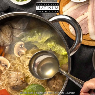 Platinum Collection PL-12053G - set de oale și tigaie din inox 18/10, de 12 piese Platinum Collection PL-12053G - set de oale și tigaie din inox 18/10, de 12 piese