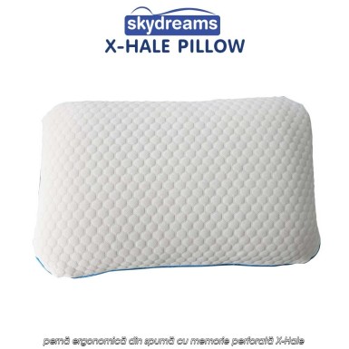Skydreams X-Hale Pillow - pernă ergonomică din spumă cu memorie perforată X-Hale Skydreams X-Hale Pillow - pernă ergonomică din spumă cu memorie perforată X-Hale