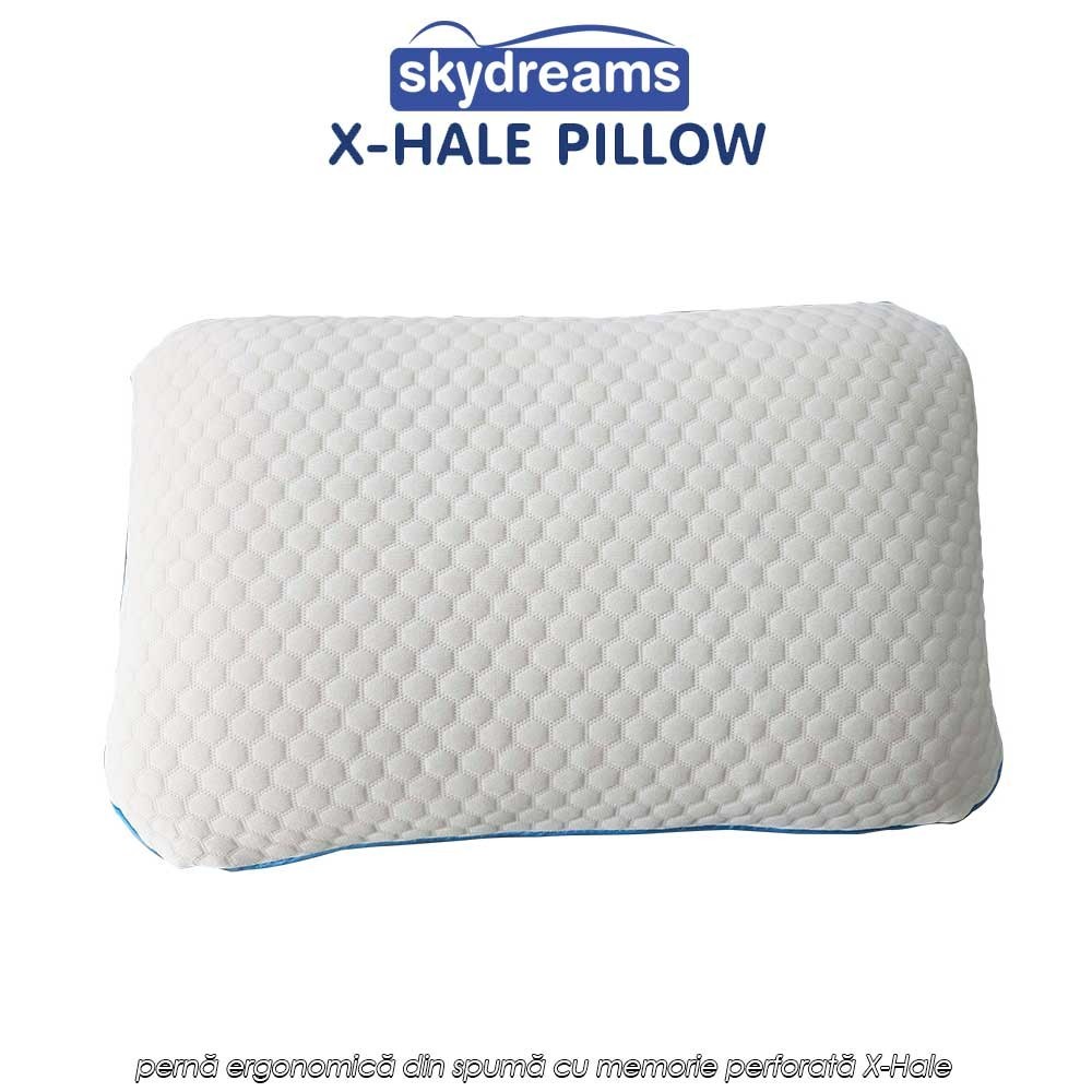 Skydreams X-Hale Pillow - pernă ergonomică din spumă cu memorie perforată X-Hale