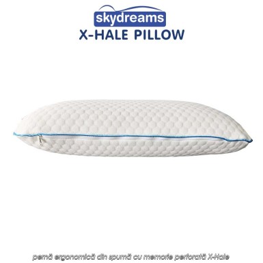 Skydreams X-Hale Pillow - pernă ergonomică din spumă cu memorie perforată X-Hale Skydreams X-Hale Pillow - pernă ergonomică din spumă cu memorie perforată X-Hale