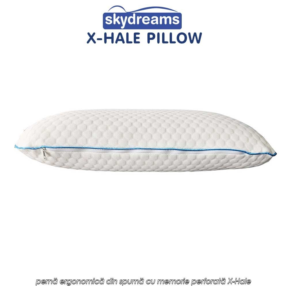 Skydreams X-Hale Pillow - pernă ergonomică din spumă cu memorie perforată X-Hale