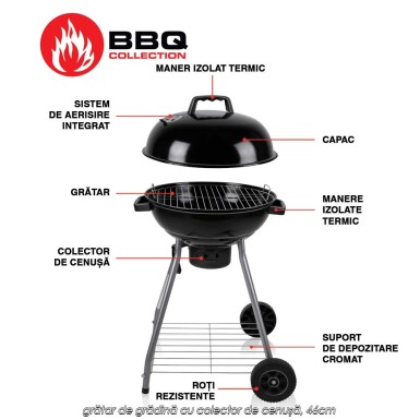 BBQ Collection R4 - grătar de grădină cu colector de cenușă, 46cm BBQ Collection R4 - grătar de grădină cu colector de cenușă, 46cm