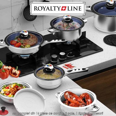 Royalty Line RL-16RGNM - set complet din 16 piese ce conține 3 oale, 1 tigaie și accesorii Royalty Line RL-16RGNM - set complet din 16 piese ce conține 3 oale, 1 tigaie și accesorii