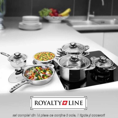 Royalty Line RL-16RGNM - set complet din 16 piese ce conține 3 oale, 1 tigaie și accesorii Royalty Line RL-16RGNM - set complet din 16 piese ce conține 3 oale, 1 tigaie și accesorii