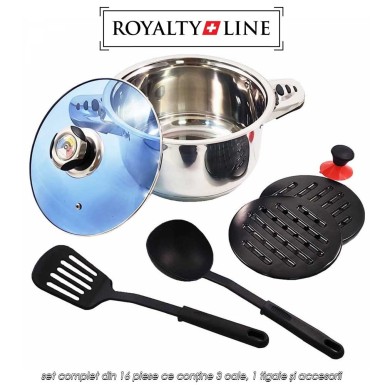 Royalty Line RL-16RGNM - set complet din 16 piese ce conține 3 oale, 1 tigaie și accesorii Royalty Line RL-16RGNM - set complet din 16 piese ce conține 3 oale, 1 tigaie și accesorii