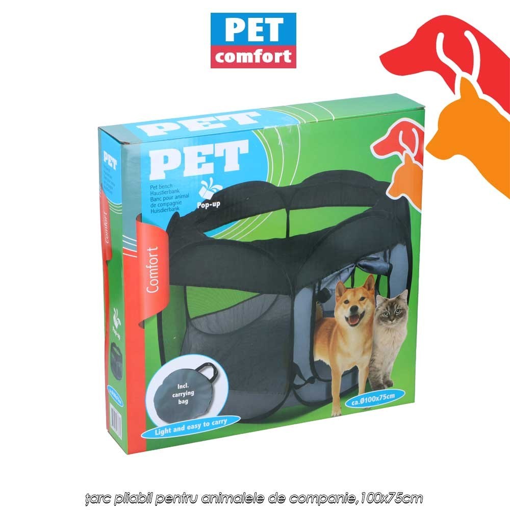 Pet Comfort Pet Bench - țarc pliabil pentru animalele de companie,100x75cm
