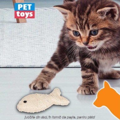 Pet Toys Cat Toy Fish - jucărie din sisal, în formă de pește, pentru pisici Pet Toys Cat Toy Fish - jucărie din sisal, în formă de pește, pentru pisici