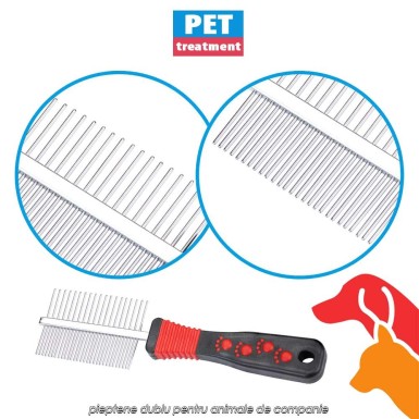 Pet Treatment Pet Comb 2in1 - pieptene dublu pentru animale de companie Pet Treatment Pet Comb 2in1 - pieptene dublu pentru animale de companie