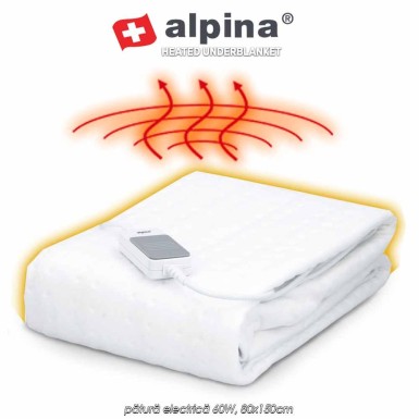 Alpina Heated Underblanket - pătură electrică 60W, 80x150cm Alpina Heated Underblanket - pătură electrică 60W, 80x150cm