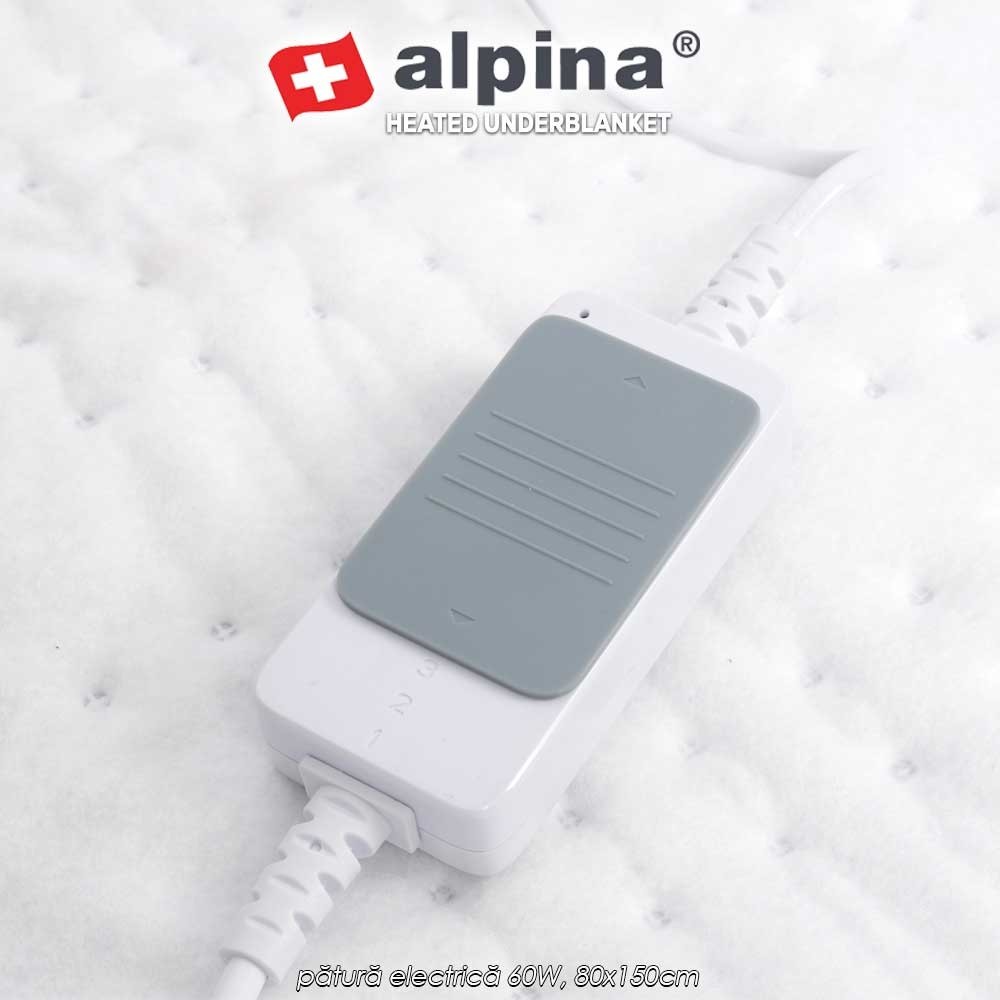 Alpina Heated Underblanket - pătură electrică 60W, 80x150cm Alpina Heated Underblanket - pătură electrică 60W, 80x150cm