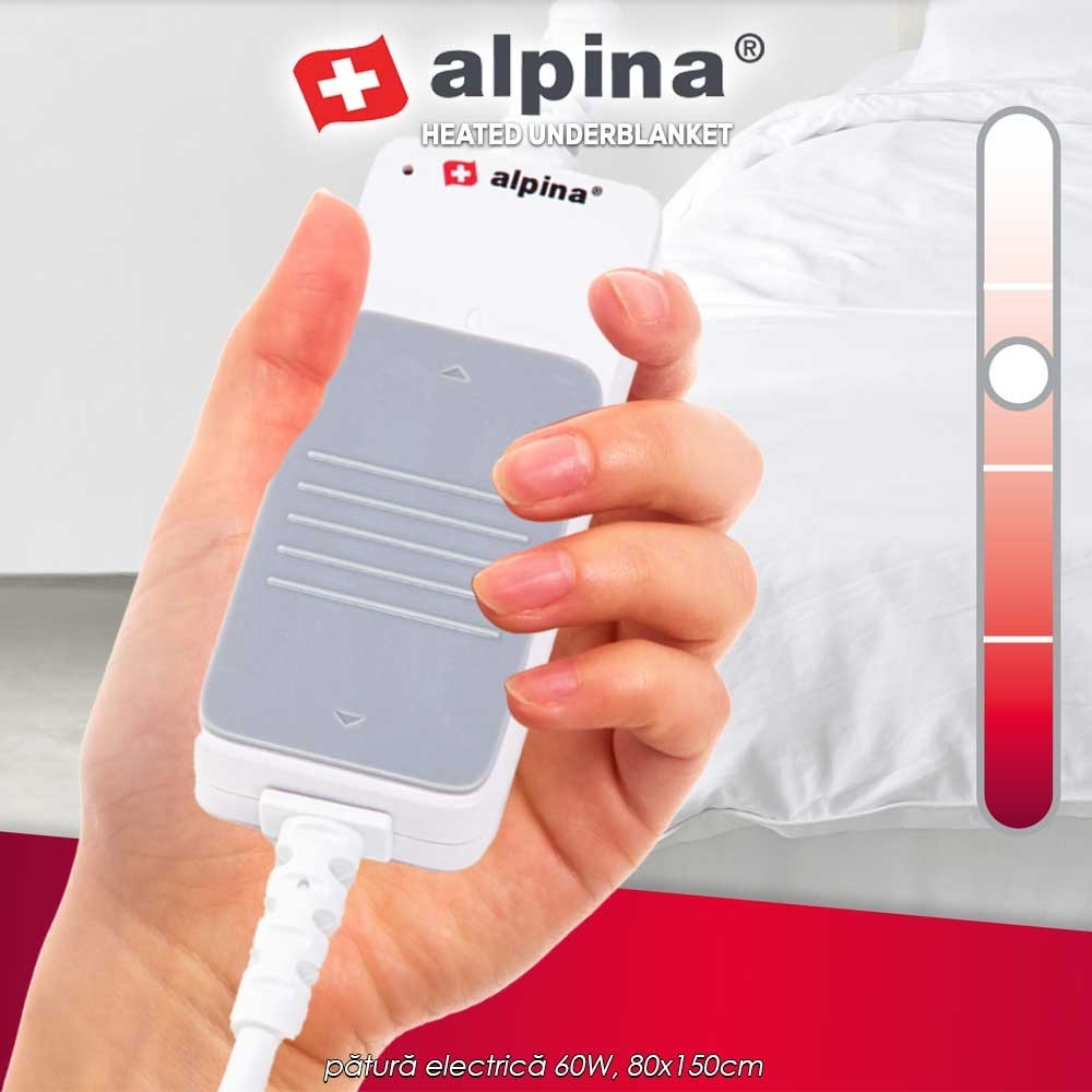 Alpina Heated Underblanket - pătură electrică 60W, 80x150cm Alpina Heated Underblanket - pătură electrică 60W, 80x150cm
