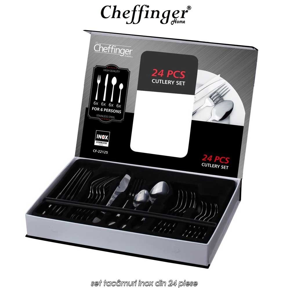 Cheffinger Home CF-22125  - set tacâmuri inox din 24 piese