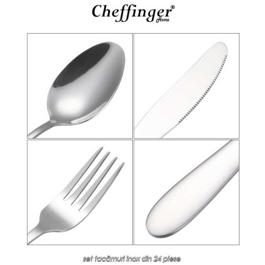 Cheffinger Home CF-22125  - set tacâmuri inox din 24 piese Cheffinger Home CF-22125  - set tacâmuri inox din 24 piese