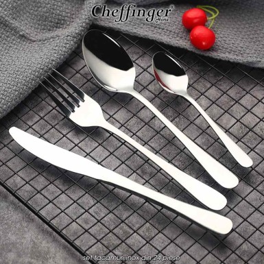 Cheffinger Home CF-22125  - set tacâmuri inox din 24 piese Cheffinger Home CF-22125  - set tacâmuri inox din 24 piese