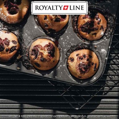 Royalty Line RL-5RB - set de 4 tăvi pentru cuptor cu acoperire ceramică + grătar de răcire Royalty Line RL-5RB - set de 4 tăvi pentru cuptor cu acoperire ceramică + grătar de răcire
