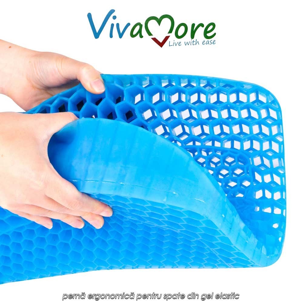 Vivamore Gel Waist Cushion - pernă ergonomică pentru spate din gel elastic Vivamore Gel Waist Cushion - pernă ergonomică pentru spate din gel elastic