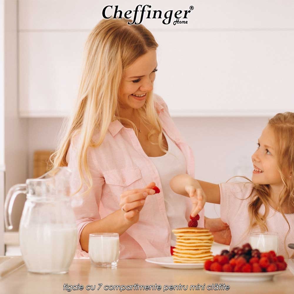 Cheffinger Home CP7 - tigaie cu 7 compartimente pentru mini clătite