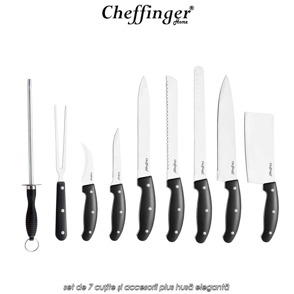Cheffinger Home BG10  - set de 7 cuțite și accesorii plus husă elegantă