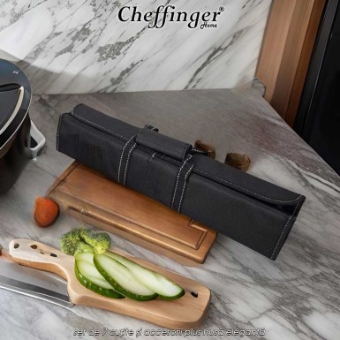 Cheffinger Home BG10  - set de 7 cuțite și accesorii plus husă elegantă Cheffinger Home BG10  - set de 7 cuțite și accesorii plus husă elegantă