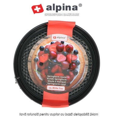 Alpina Springform Bakeware - tavă rotundă pentru cuptor cu bază detașabilă 24cm Alpina Springform Bakeware - tavă rotundă pentru cuptor cu bază detașabilă 24cm