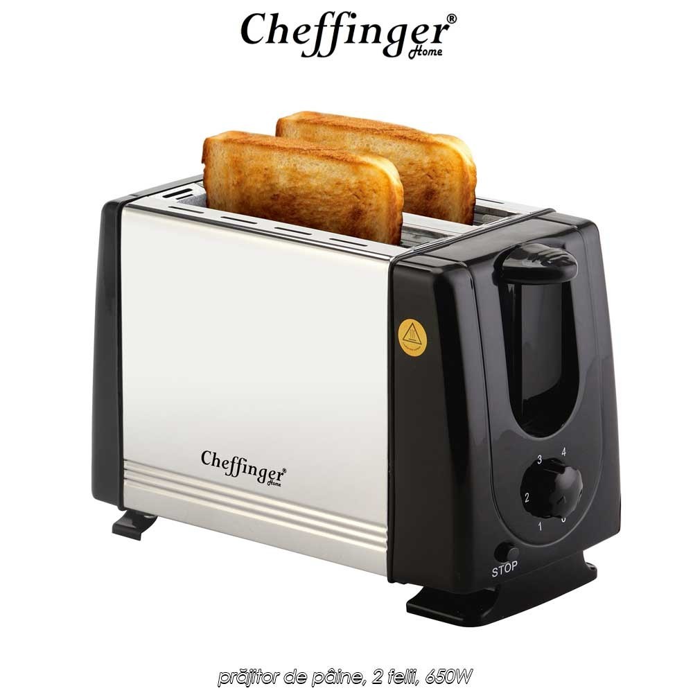 Cheffinger Home 2 Slice Toaster T02 - prăjitor de pâine, 2 felii, 650W