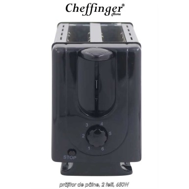 Cheffinger Home 2 Slice Toaster T02 - prăjitor de pâine, 2 felii, 650W Cheffinger Home 2 Slice Toaster T02 - prăjitor de pâine, 2 felii, 650W