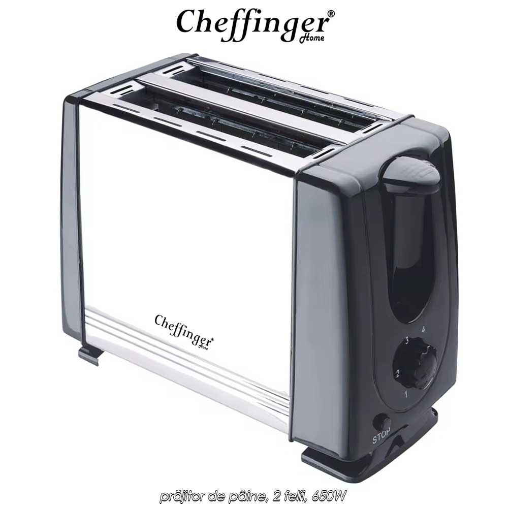 Cheffinger Home 2 Slice Toaster T02 - prăjitor de pâine, 2 felii, 650W
