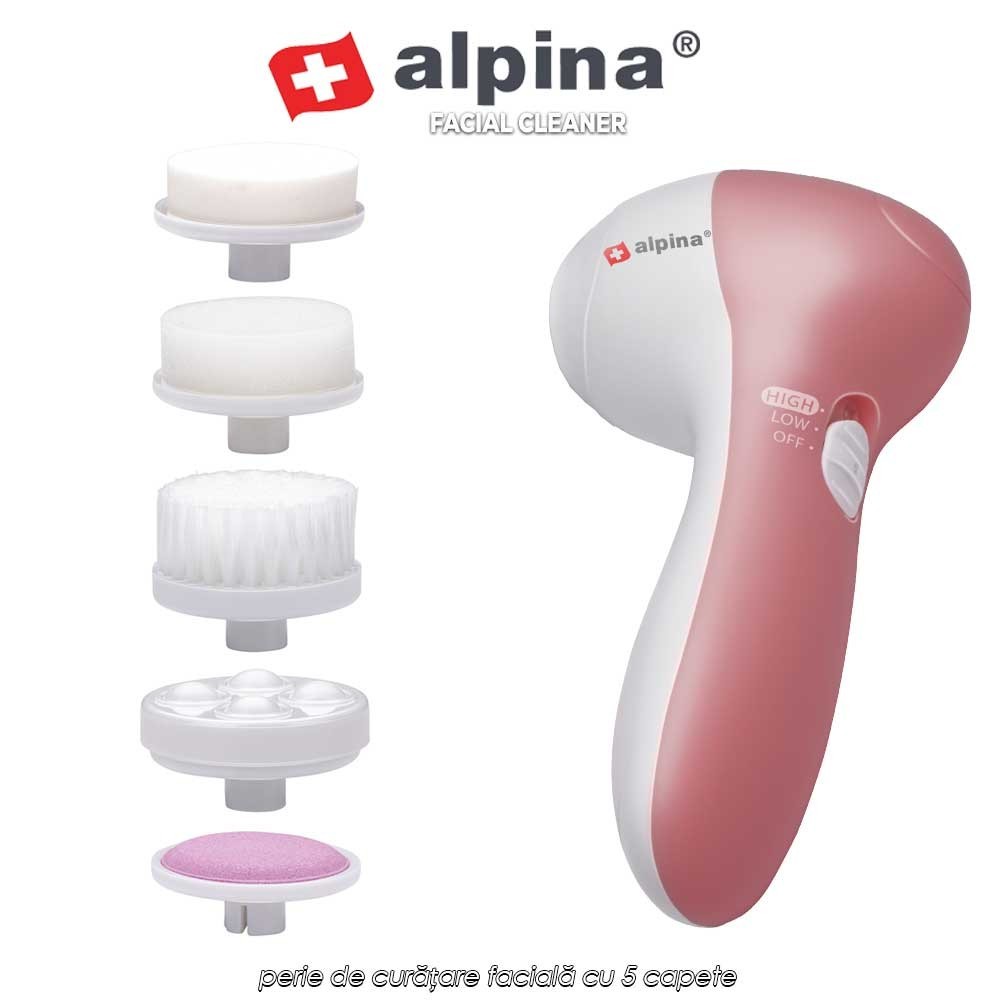 Alpina Facial Cleaner - perie de curățare facială cu 5 capete