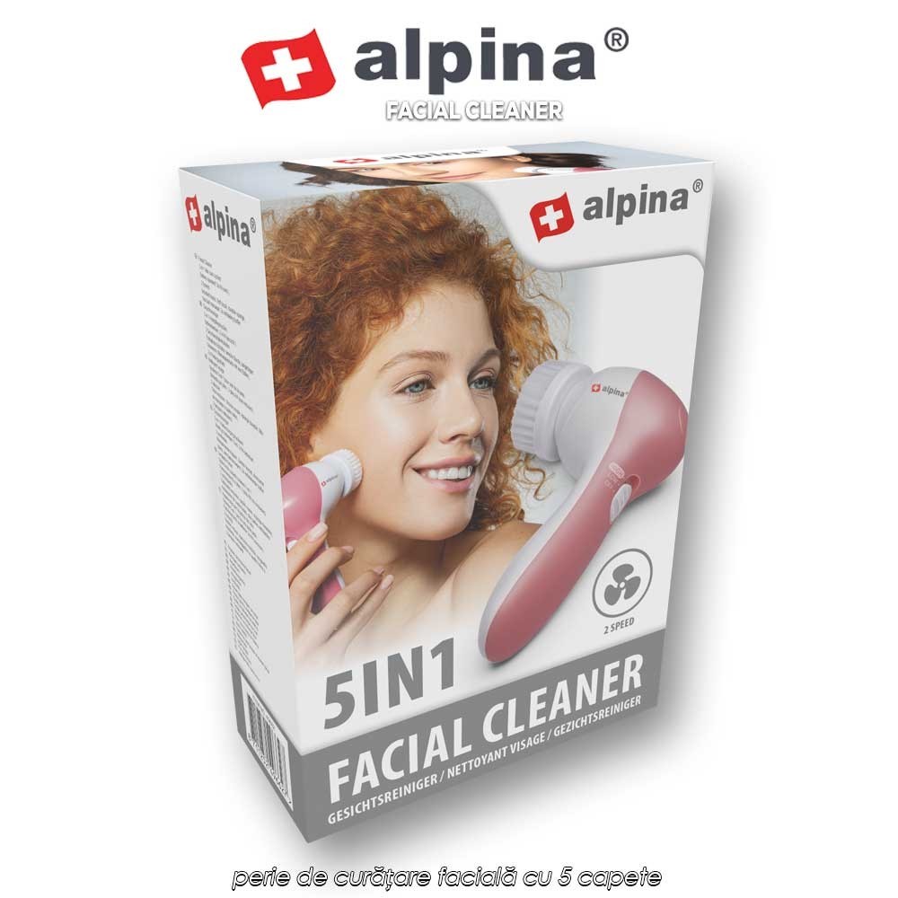Alpina Facial Cleaner - perie de curățare facială cu 5 capete
