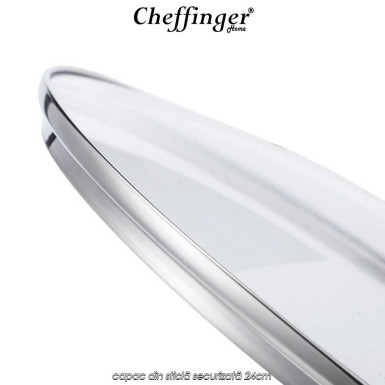 Cheffinger Home Glass Lid GL24 - capac din sticlă securizată 24cm Cheffinger Home Glass Lid GL24 - capac din sticlă securizată 24cm