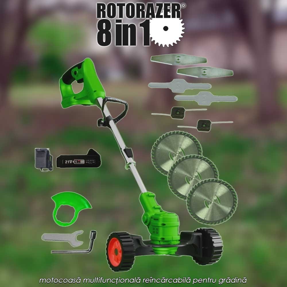 Rotorazer 8in1 - motocoasă multifuncțională reîncărcabilă pentru grădină Rotorazer 8in1 - motocoasă multifuncțională reîncărcabilă pentru grădină
