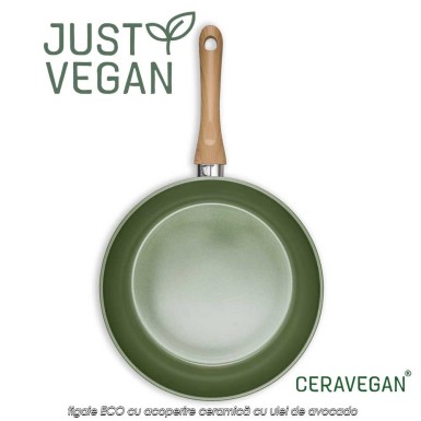 Just Vegan - tigaie ECO din aluminiu cu acoperire ceramică cu ulei de avocado 20cm Just Vegan - tigaie ECO din aluminiu cu acoperire ceramică cu ulei de avocado 20cm