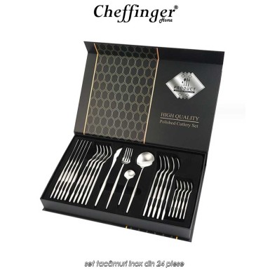 Cheffinger Home CF-22126 - set tacâmuri inox din 24 piese Cheffinger Home CF-22126 - set tacâmuri inox din 24 piese