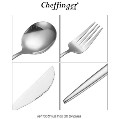 Cheffinger Home CF-22126 - set tacâmuri inox din 24 piese Cheffinger Home CF-22126 - set tacâmuri inox din 24 piese