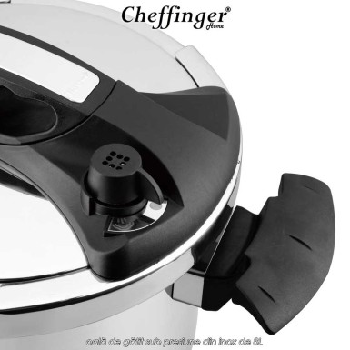 Cheffinger Home PC8-24  - oală de gătit sub presiune din inox de 8L Cheffinger Home PC8-24  - oală de gătit sub presiune din inox de 8L