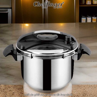 Cheffinger Home PC8-24  - oală de gătit sub presiune din inox de 8L Cheffinger Home PC8-24  - oală de gătit sub presiune din inox de 8L