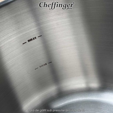 Cheffinger Home PC8-24  - oală de gătit sub presiune din inox de 8L Cheffinger Home PC8-24  - oală de gătit sub presiune din inox de 8L