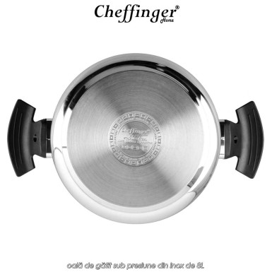 Cheffinger Home PC8-24  - oală de gătit sub presiune din inox de 8L Cheffinger Home PC8-24  - oală de gătit sub presiune din inox de 8L
