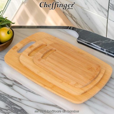 Cheffinger Home CB3 - set de 3 tocătoare din bambus Cheffinger Home CB3 - set de 3 tocătoare din bambus