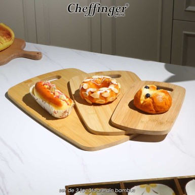 Cheffinger Home CB3 - set de 3 tocătoare din bambus Cheffinger Home CB3 - set de 3 tocătoare din bambus
