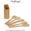 Cheffinger Home UTB6 - set de 5 ustensile de gătit plus suport, din bambus