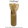 Cheffinger Home UTB6 - set de 5 ustensile de gătit plus suport, din bambus